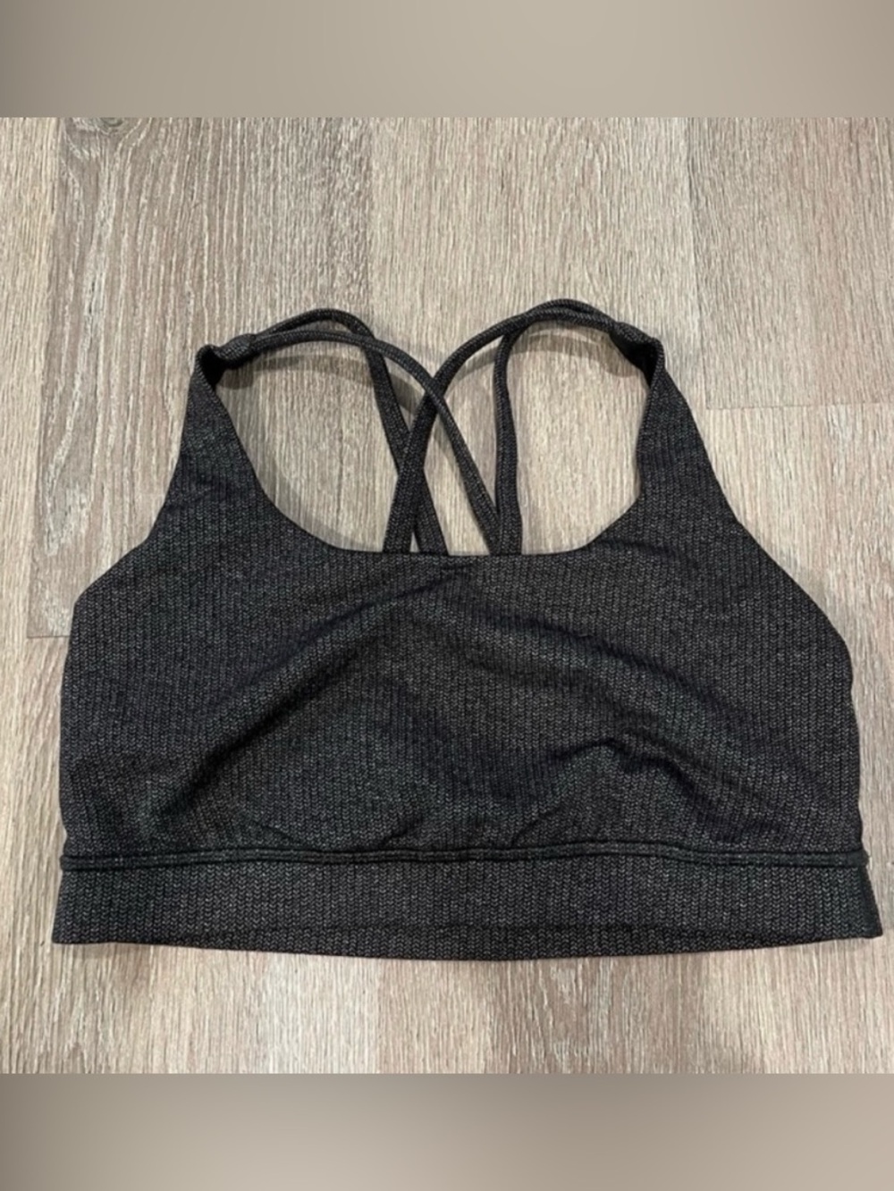 Lululemon Women Energy Bra Heathered Herringbone Grey Size 8